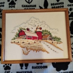 Framed 12x15 needlepoint